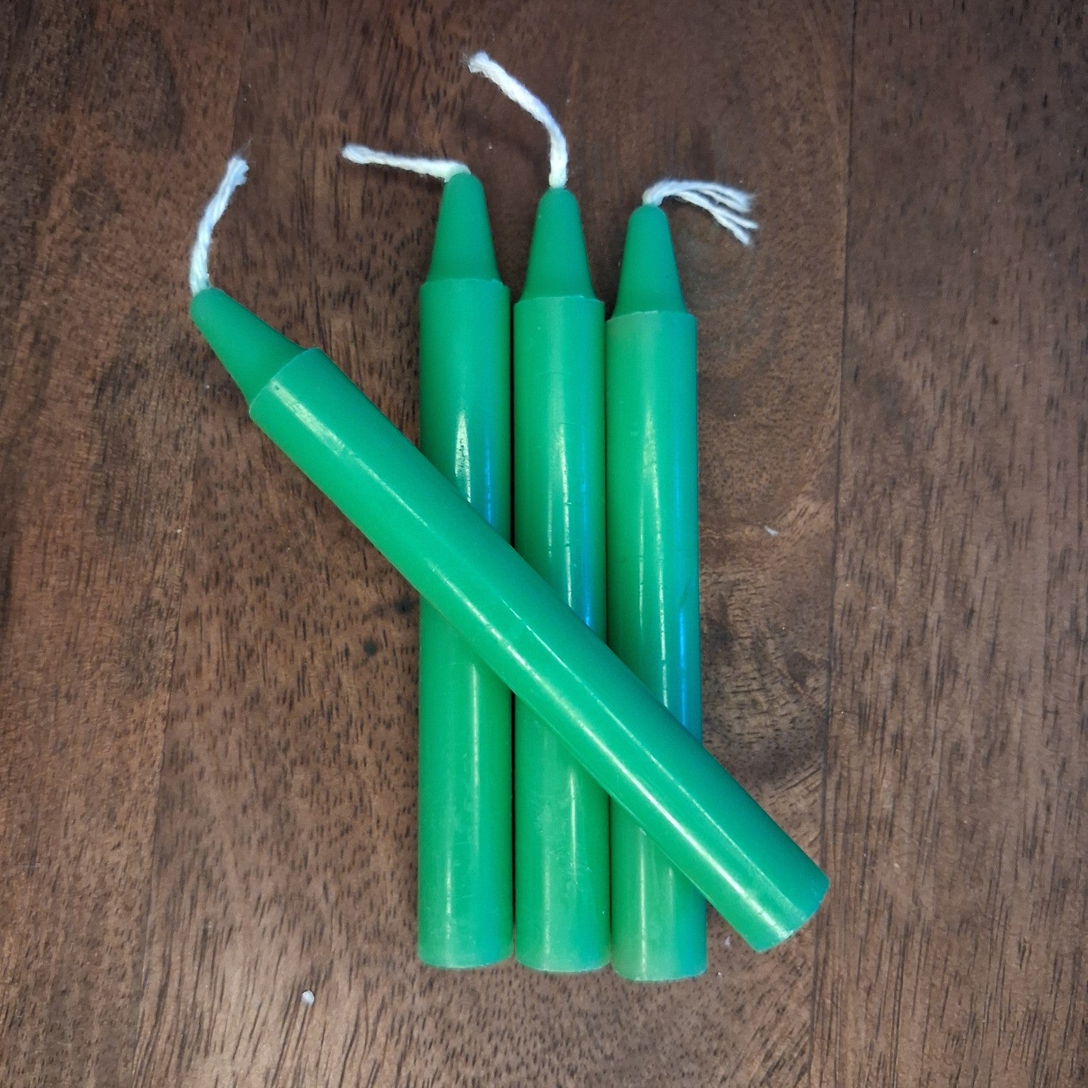 Mini Bougie Rituelle Verte 10 cm | Abondance, Chance et Guérison