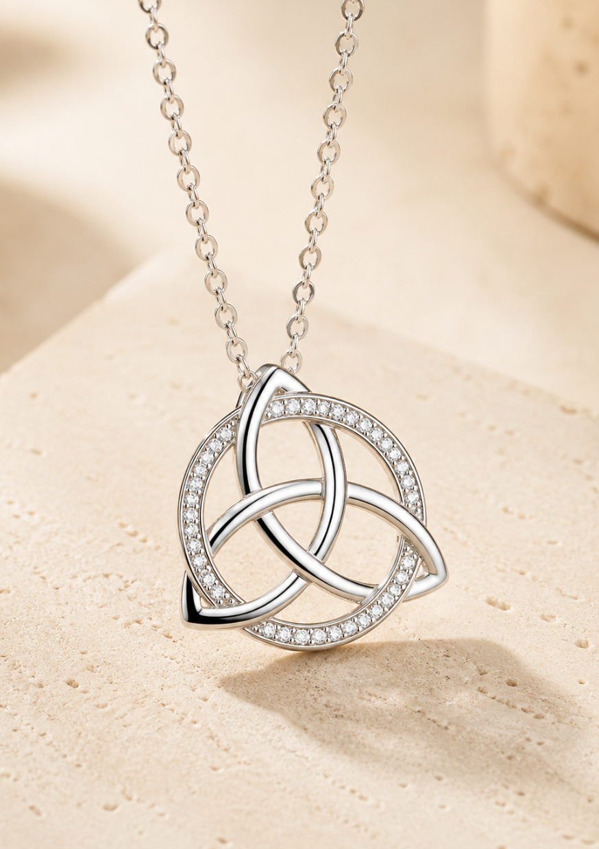 Collier Nœud Celtique | Argent 925 & Cristaux