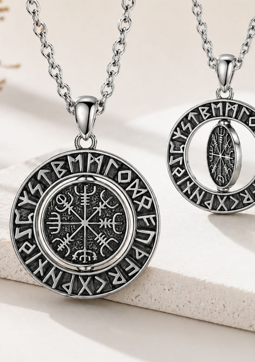 Collier Vegvisir Argent 925 | Protection Viking