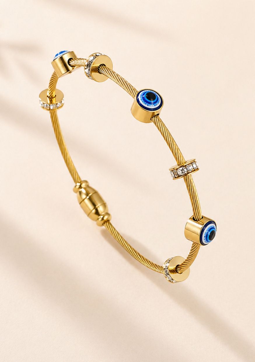 Bracelet Œil Doré Luxe | Protection & Énergie