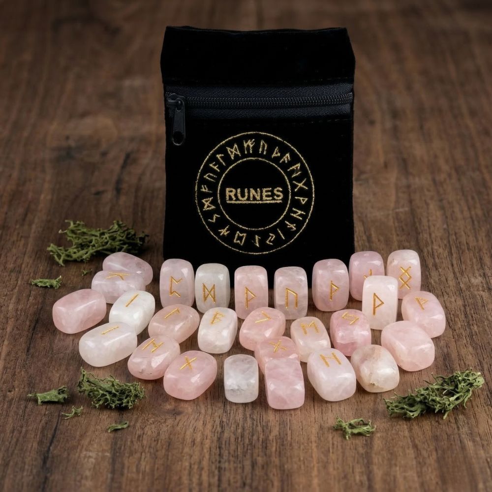 Runes Quartz Rose | Jeu de Runes Divinatoires