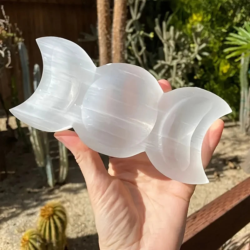 Bol Triple Lune en Sélénite pour purification
