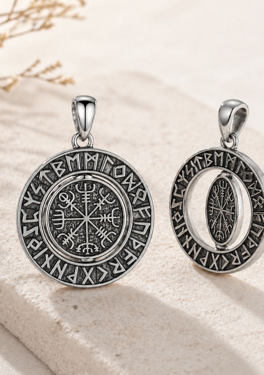 Collier Vegvisir Argent 925 | Protection Viking